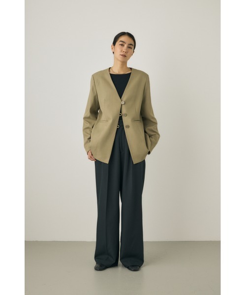M_（エムアンダーバー）の「【M_】【セットアップ対応】RE POLYESTER TWO TUCK パンツ（スラックス・レディース・ライトカーキ/ブラック/カーキ・1/2）」の16枚目の写真