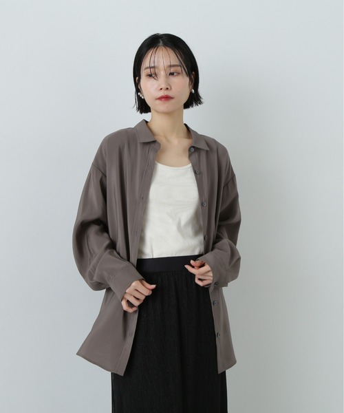 N.（N. Natural Beauty Basic）（エヌエヌナチュラルビューティーベーシック）の「ユースフルオーバーシャツ（シャツ/ブラウス・レディース・ピンク/オフホワイト/チャコールグレー/イエロー・MEDIUM）」の21枚目の写真