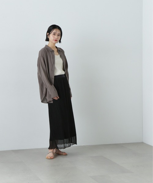 N.（N. Natural Beauty Basic）（エヌエヌナチュラルビューティーベーシック）の「ユースフルオーバーシャツ（シャツ/ブラウス・レディース・ピンク/オフホワイト/チャコールグレー/イエロー・MEDIUM）」の22枚目の写真