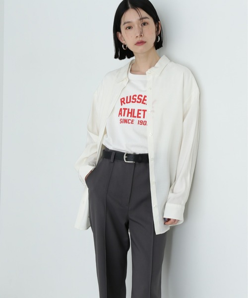 N.（N. Natural Beauty Basic）（エヌエヌナチュラルビューティーベーシック）の「ユースフルオーバーシャツ（シャツ/ブラウス・レディース・ピンク/オフホワイト/チャコールグレー/イエロー・MEDIUM）」の5枚目の写真