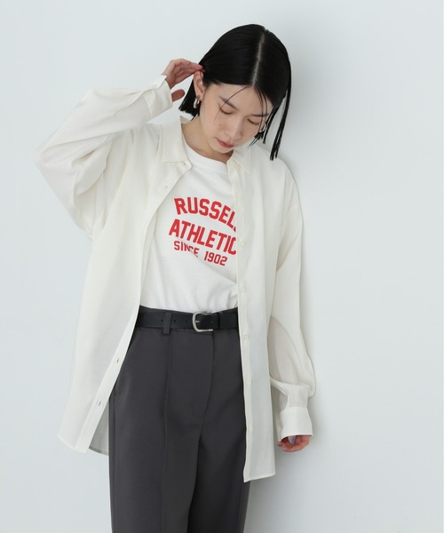 N.（N. Natural Beauty Basic）（エヌエヌナチュラルビューティーベーシック）の「ユースフルオーバーシャツ（シャツ/ブラウス・レディース・ピンク/オフホワイト/チャコールグレー/イエロー・MEDIUM）」の6枚目の写真