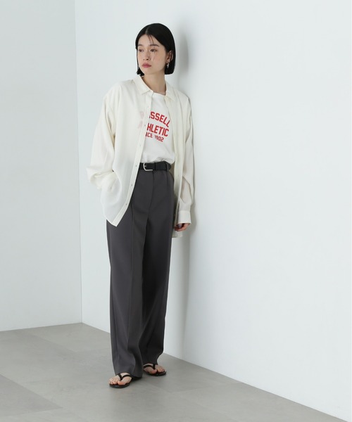 N.（N. Natural Beauty Basic）（エヌエヌナチュラルビューティーベーシック）の「ユースフルオーバーシャツ（シャツ/ブラウス・レディース・ピンク/オフホワイト/チャコールグレー/イエロー・MEDIUM）」の8枚目の写真