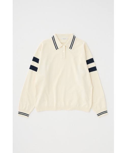 MOUSSY（マウジー）の「RUGGER ニット ポロシャツ（ニット/セーター・レディース・ネイビー/オフホワイト/レッド・FREE）」の17枚目の写真