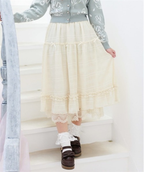 シアーチェックティアードスカート（スカート）｜axes femme POETIQUE