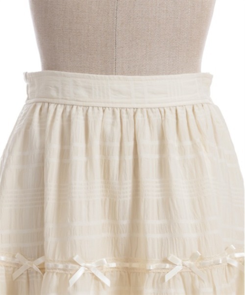 axes femme POETIQUE（アクシーズファムポエティック）の「シアーチェックティアードスカート（スカート・レディース・ピンク/ブラック/クリーム・MEDIUM）」の9枚目の写真