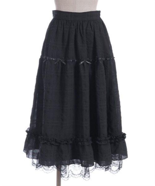 axes femme POETIQUE（アクシーズファムポエティック）の「シアーチェックティアードスカート（スカート・レディース・ピンク/ブラック/クリーム・MEDIUM）」の22枚目の写真