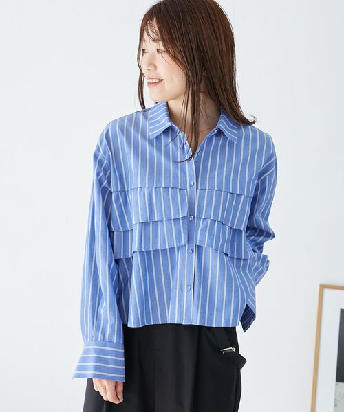 le.coeur blanc（ルクールブラン）の「ティアードフリルシャツ（シャツ/ブラウス・レディース・オフホワイト/ブルー系その他2/ブルー系その他3・38）」の17枚目の写真