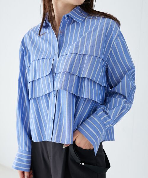 le.coeur blanc（ルクールブラン）の「ティアードフリルシャツ（シャツ/ブラウス・レディース・オフホワイト/ブルー系その他2/ブルー系その他3・38）」の18枚目の写真