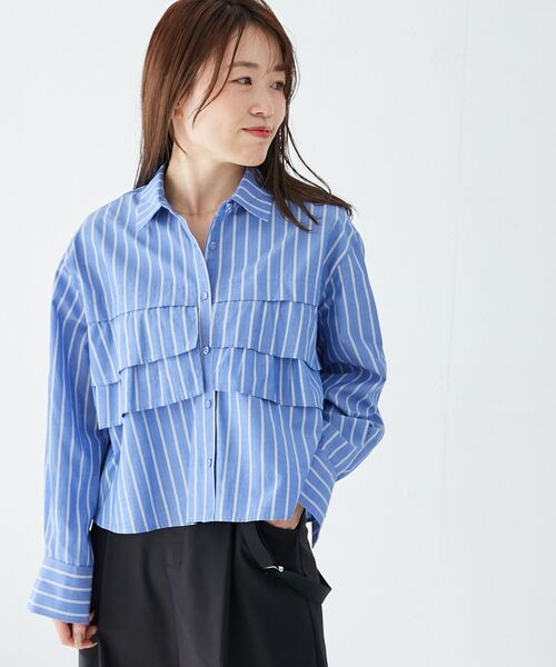 le.coeur blanc（ルクールブラン）の「ティアードフリルシャツ（シャツ/ブラウス・レディース・オフホワイト/ブルー系その他2/ブルー系その他3・38）」の20枚目の写真