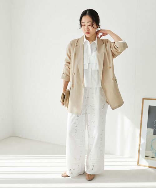 le.coeur blanc（ルクールブラン）の「ティアードフリルシャツ（シャツ/ブラウス・レディース・オフホワイト/ブルー系その他2/ブルー系その他3・38）」の7枚目の写真