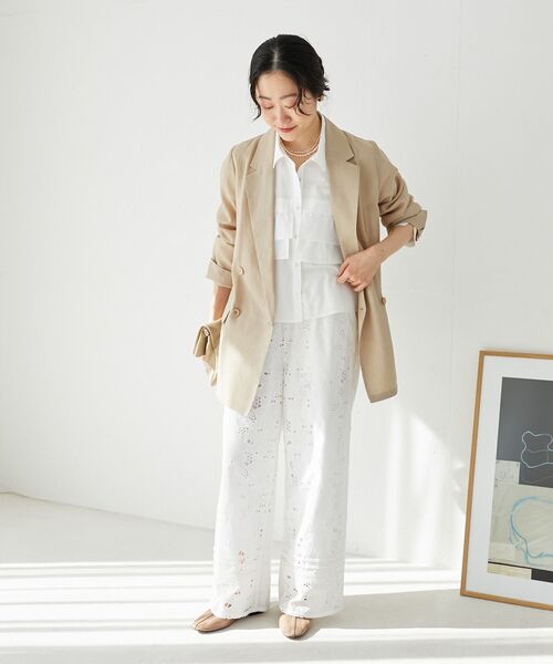 le.coeur blanc（ルクールブラン）の「ティアードフリルシャツ（シャツ/ブラウス・レディース・オフホワイト/ブルー系その他2/ブルー系その他3・38）」の8枚目の写真