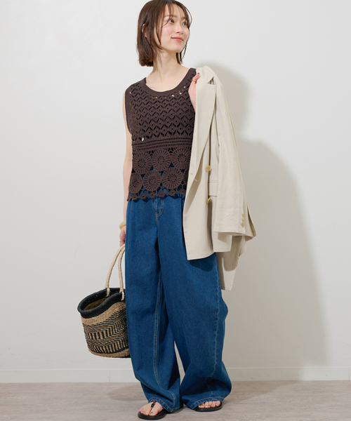 【美品】JOURNAL STANDARD relumeクロシェレースベスト JOURNAL STANDARD relume ニット セーター クロシェレースベスト