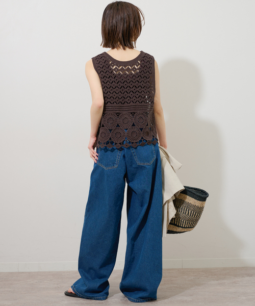 【美品】JOURNAL STANDARD relumeクロシェレースベスト JOURNAL STANDARD relume ニット セーター クロシェレースベスト