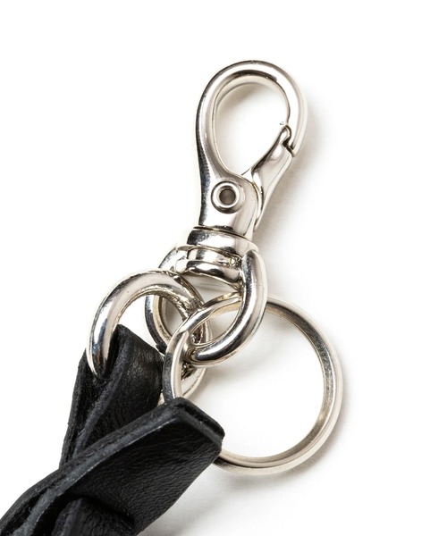 calee フリンジ　キーホルダー CALEE - 【ラスト1点】STUDS & KNITTING LEATHER LONG KEY RING