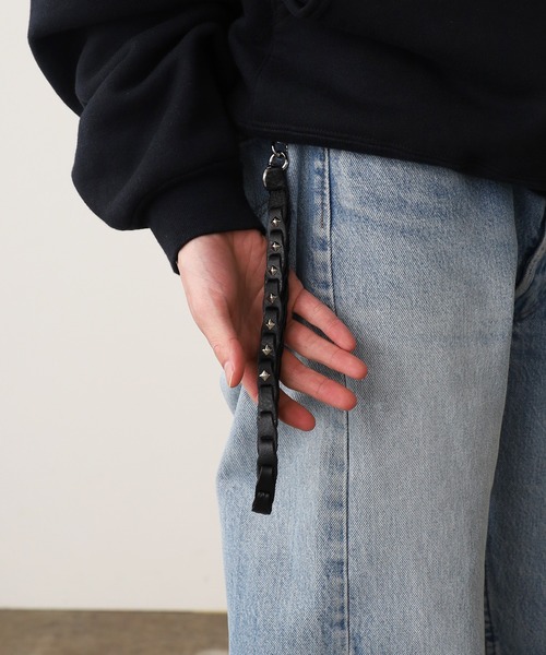 キャリー★レザーストラップ★　515003 CALEE CALEE Studs leather neck strap (Black) CL-23SS001L&A-L 公式通販
