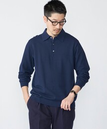 SHIPS:〈手洗い可能/抗菌防臭〉16ゲージ インレイ ロングスリーブ ポロニット