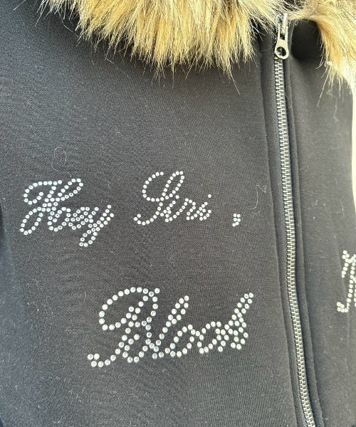 XU（エックスユー）の「【Never mind the XU】 fur zip up hoodie / 【ネバーマインド ザ エックスユー】ファーフードジップアップパーカー（パーカー・レディース・アイボリー/ブラック・ONE SIZE）」の20枚目の写真