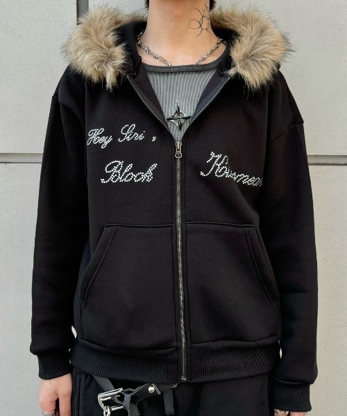 Never mind the XU】 fur zip up hoodie / 【ネバーマインド ザ