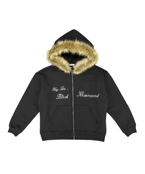 Never mind the XU】 fur zip up hoodie / 【ネバーマインド ザ