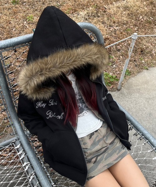 Never mind the XU меховая толстовка‑на‑молнии / faur zip up hoodie (Never mind the XU)