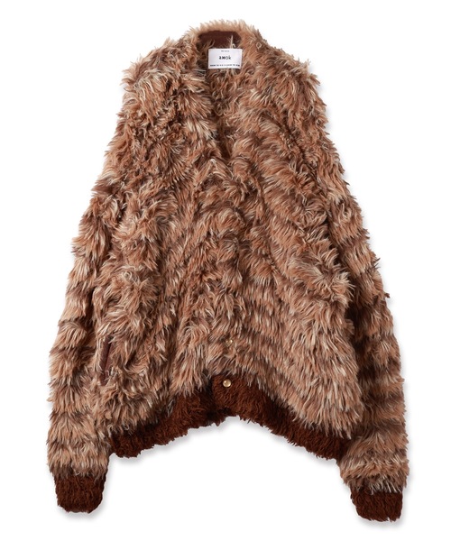 amok（アモク）の「MULTI BORDER KNIT CARDIGAN（カーディガン/ボレロ・メンズ・マルチ/ブラウン・S/M）」の6枚目の写真