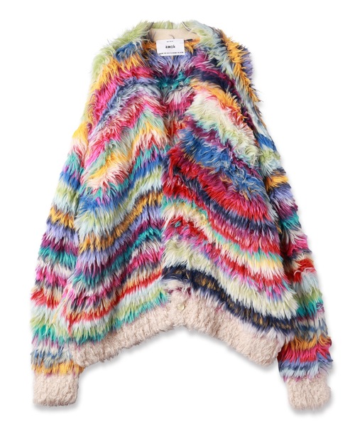 amok（アモク）の「MULTI BORDER KNIT CARDIGAN（カーディガン/ボレロ・メンズ・マルチ/ブラウン・S/M）」の8枚目の写真