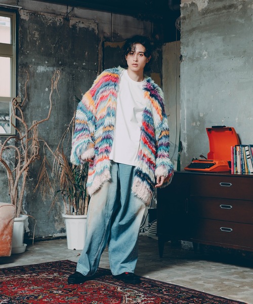 amok（アモク）の「MULTI BORDER KNIT CARDIGAN（カーディガン/ボレロ・メンズ・マルチ/ブラウン・S/M）」の22枚目の写真