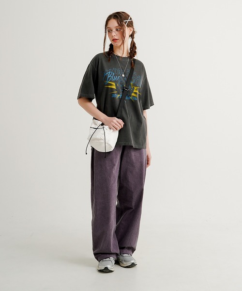 NO NEED(ノーニード)の「【WV PROJECT】happy dyeing bag / JIBG7724(ショルダーバッグ・メンズ・チャコール/ホワイト/イエロー・フリ-)」の8枚目の写真