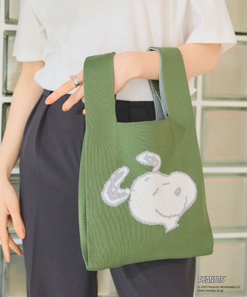 cross marche(クロスマルシェ)の「【PEANUTS/ピーナッツ】SNOOPY/スヌーピー ミニトートバッグ(トートバッグ・レディース・ネイビー/カーキ・FREE)」の7枚目の写真