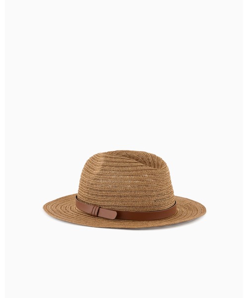 EMPORIO ARMANI（エンポリオアルマーニ）の「【エンポリオ アルマーニ】ハット 編み込みヘンプ バンド（ハット・レディース・キャメル・56cm/57cm）」の2枚目の写真