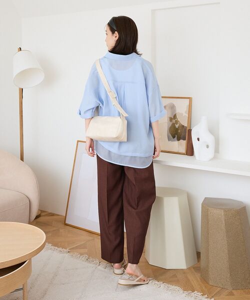 Green　Parks（グリーンパークス）の「andmikka.ヴィンテージ風ベルトショルダー（ショルダーバッグ・レディース・グレー/アイボリー/ダークブラウン・FREE）」の8枚目の写真