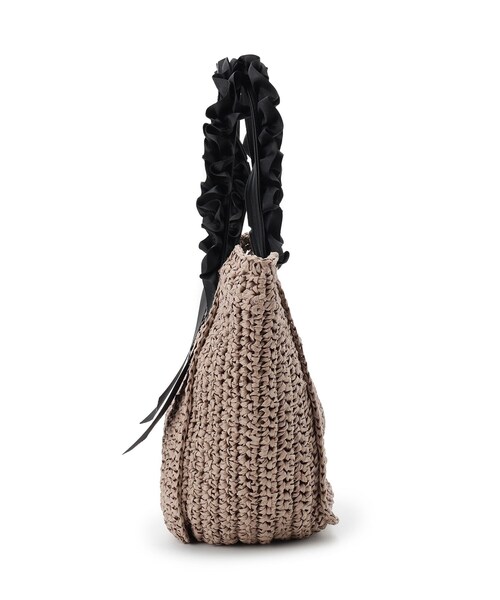 Sunauna(スーナウーナ)の「◆【持ち手フリルリボン】ペーパーバッグ(トートバッグ・レディース・ナチュラル/ブラウン・00)」の5枚目の写真