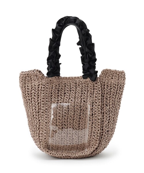 Sunauna(スーナウーナ)の「◆【持ち手フリルリボン】ペーパーバッグ(トートバッグ・レディース・ナチュラル/ブラウン・00)」の6枚目の写真