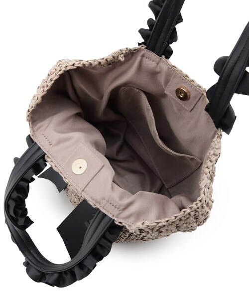 Sunauna(スーナウーナ)の「◆【持ち手フリルリボン】ペーパーバッグ(トートバッグ・レディース・ナチュラル/ブラウン・00)」の8枚目の写真