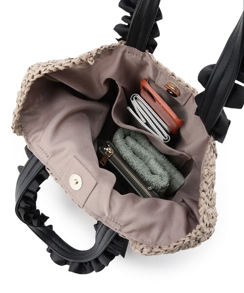 Sunauna(スーナウーナ)の「◆【持ち手フリルリボン】ペーパーバッグ(トートバッグ・レディース・ナチュラル/ブラウン・00)」の9枚目の写真