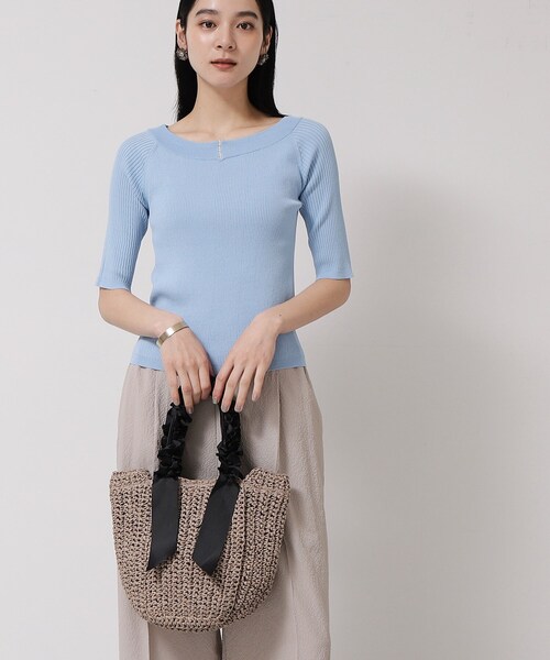 Sunauna(スーナウーナ)の「◆【持ち手フリルリボン】ペーパーバッグ(トートバッグ・レディース・ナチュラル/ブラウン・00)」の11枚目の写真