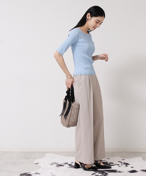 Sunauna(スーナウーナ)の「◆【持ち手フリルリボン】ペーパーバッグ(トートバッグ・レディース・ナチュラル/ブラウン・00)」の12枚目の写真