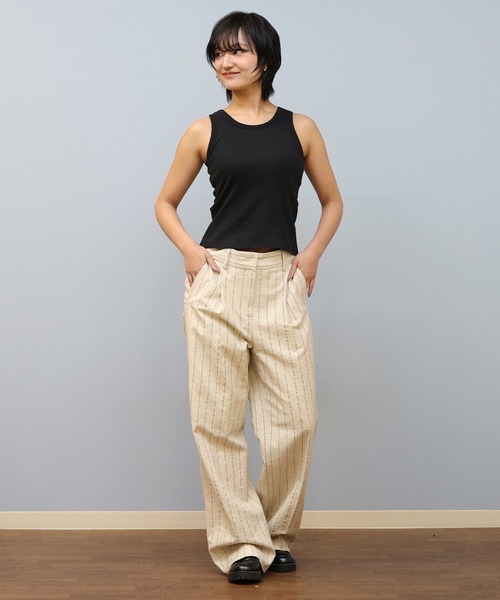 ムラサキスポーツ（ムラサキスポーツ）の「RIKKA FEMME/リッカファム カップ付き/タンクトップ RF25SS03（タンクトップ・レディース・イエロー/ブラック/カーキ・FREE）」の8枚目の写真