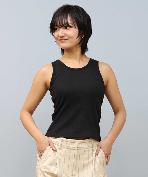 ムラサキスポーツ（ムラサキスポーツ）の「RIKKA FEMME/リッカファム カップ付き/タンクトップ RF25SS03（タンクトップ・レディース・イエロー/ブラック/カーキ・FREE）」の5枚目の写真