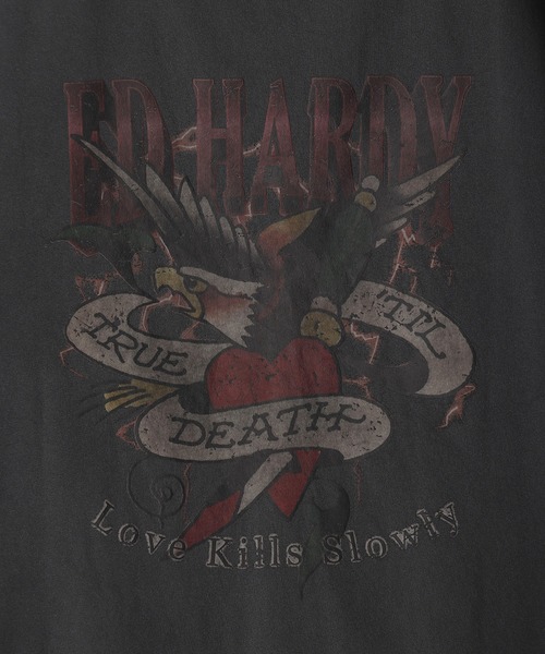 Ed Hardy（エドハーディー）の「EdHardy ピグメント加工 ビッグシルエット ノースリーブ Tシャツ（タンクトップ・メンズ・チャコール/グレー系その他2/グレー系その他4/グレー系その他/チャコールグレー/グレー系その他3・L/XL/M）」の14枚目の写真