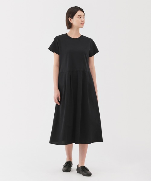 無印良品（ムジルシリョウヒン）の「婦人　涼感　半袖ワンピース（ワンピース・レディース・サックスブルー/ブラック/グレー・S/M/L/XL）」の2枚目の写真