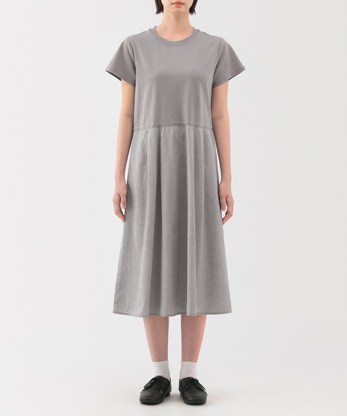 無印良品（ムジルシリョウヒン）の「婦人　涼感　半袖ワンピース（ワンピース・レディース・サックスブルー/ブラック/グレー・S/M/L/XL）」の5枚目の写真