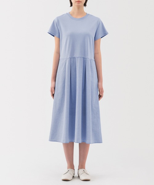 無印良品（ムジルシリョウヒン）の「婦人　涼感　半袖ワンピース（ワンピース・レディース・サックスブルー/ブラック/グレー・S/M/L/XL）」の13枚目の写真