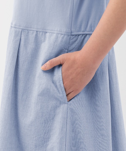 無印良品（ムジルシリョウヒン）の「婦人　涼感　半袖ワンピース（ワンピース・レディース・サックスブルー/ブラック/グレー・S/M/L/XL）」の17枚目の写真