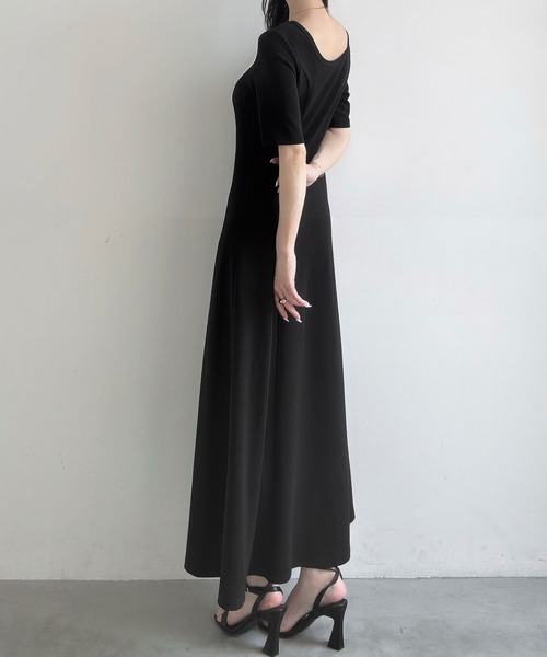 セール】バックオープンフレアカットワンピース【ペチワンピース