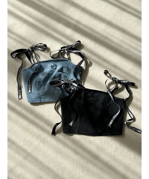 EATME×マリークワント リボンショルダーデニムビスチェ EATME（イートミー）の「【EATME×MARY QUANT】リボンショルダー