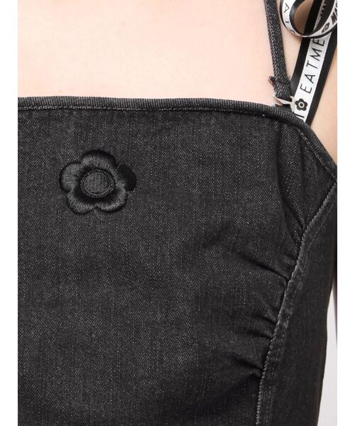 EATME（イートミー）の「【EATME×MARY QUANT】リボンショルダーデニムビスチェ（セットアップ可能）（キャミソール・レディース・ライトブルー/ブラック・FREE）」の6枚目の写真
