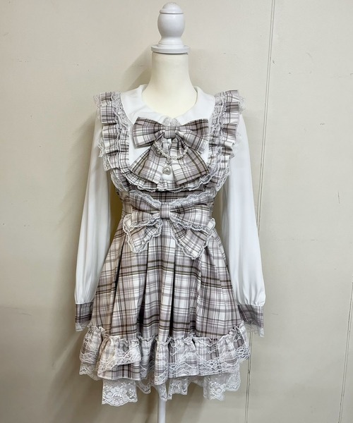 ダブルりぼんチェックレイヤードワンピース（ワンピース）｜MA*RS