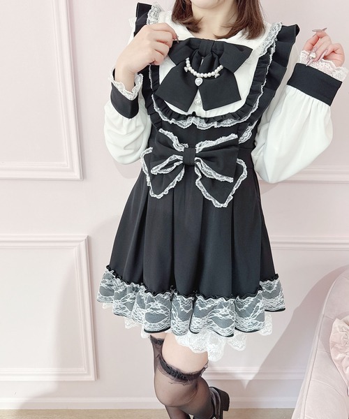 ダブルりぼんチェックレイヤードワンピース（ワンピース）｜MA*RS