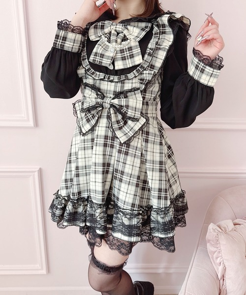 ダブルりぼんチェックレイヤードワンピース（ワンピース）｜MA*RS